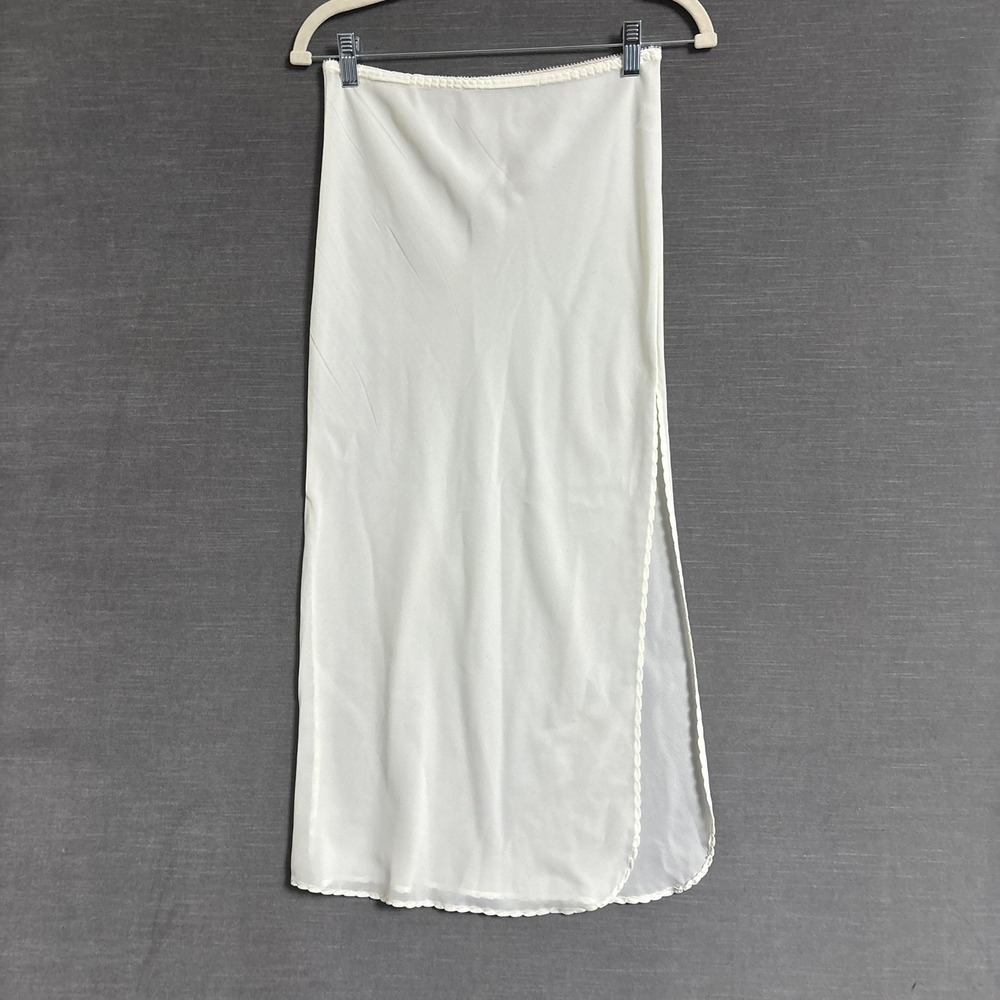 Vintage Wondermaid Half Slip Small Cream Lace‎ Trim Lingerie USA Retro Midi
